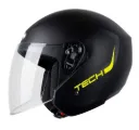 CASCO ABIERTO TECH T10 SOLID 5 NEGRO AMARILLO MATE