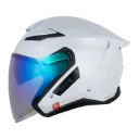 CASCO ABIERTO SHAFT PRO 343 DOBLE VISOR SOLID BLANCO PERLA SILVER BRILLO
