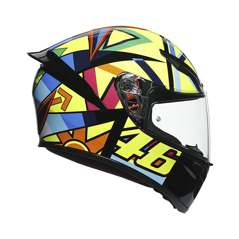 [149977] CASCO INTEGRAL AGV K1 TOP SOLELUNA 2017 NEGRO BRILLO FULL COLOR-INCLUYE PINLOCK (S)