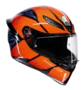 CASCO INTEGRAL AGV K1S SPEEDARMO NEGRO NARANJA AZUL BRILLO