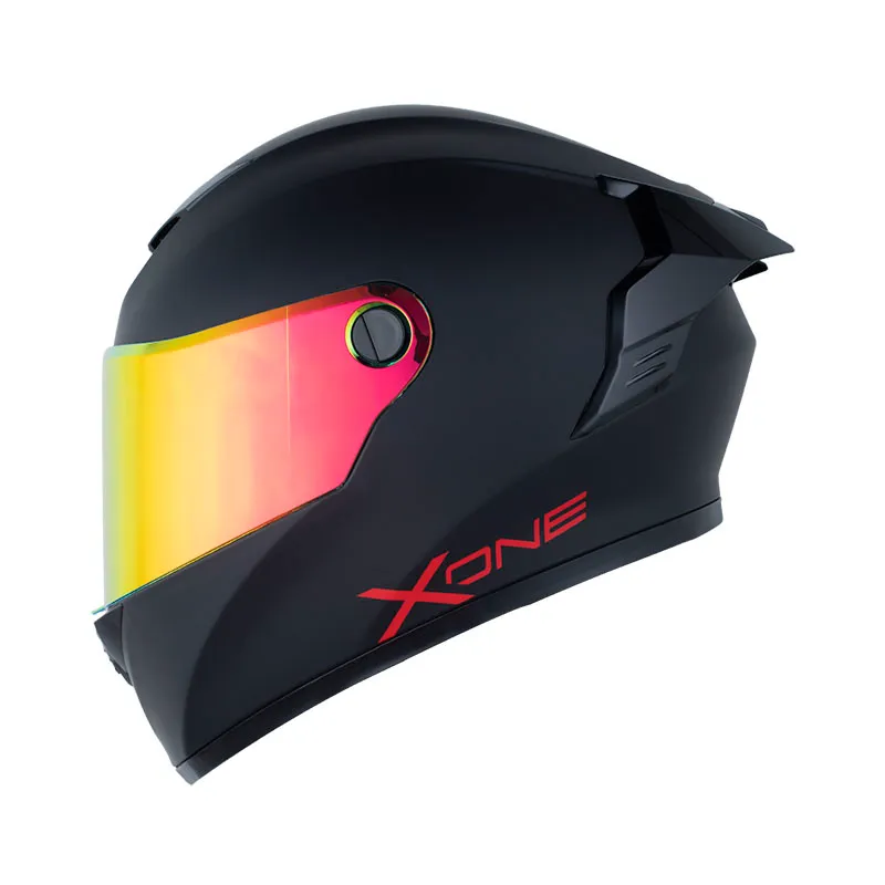 CASCO INTEGRAL X-ONE 500 RS SOLID V2 NEGRO ROJO MATE