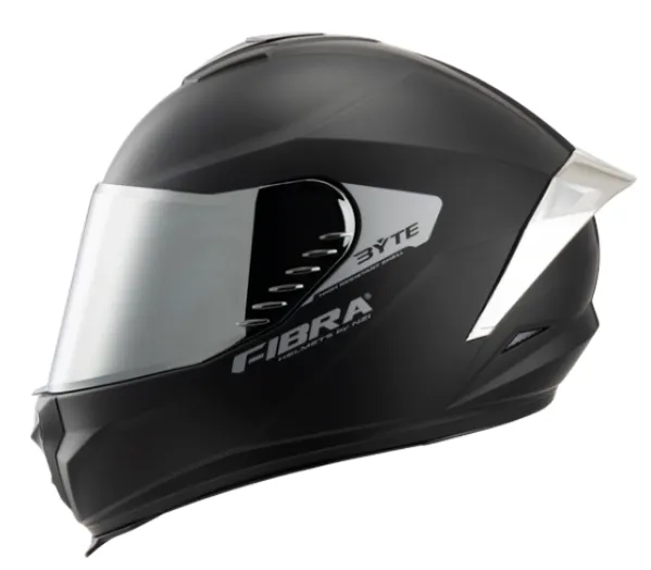 [150354A814V5S] CASCO INTEGRAL FIBRA BYTE STREAM NEGRO MATE VISOR/SPOILER TITANIUM PLATA (S)
