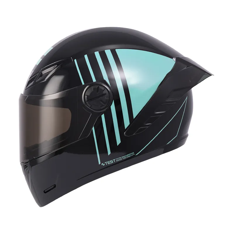 CASCO INTEGRAL ICH 501SP LAUDA NEGRO TURQUESA BRILLO VISOR NEGRO