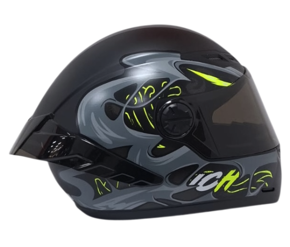 CASCO INTEGRAL ICH 501SP ZYMBIO NEGRO GRIS OSCURO AMARILLO MATE VISOR NEGRO (S)