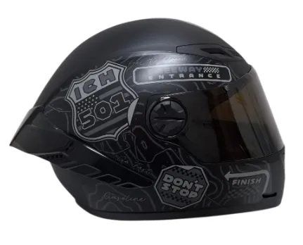CASCO INTEGRAL ICH 501SP RUTERO NEGRO GRIS OSCURO GRIS MATE VISOR NEGRO (S)