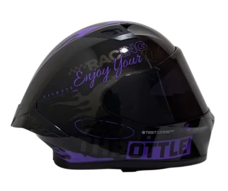 CASCO INTEGRAL ICH 503 FINYKIT NEGRO MORADO GRIS BRILLO VISOR NEGRO