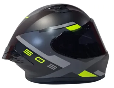 CASCO INTEGRAL ICH 503 NASUS NEGRO GRIS OSCURO AMARILLO MATE VISOR NEGRO (S)