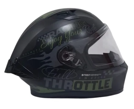 CASCO INTEGRAL ICH 503 FINYKIT NEGRO VERDE OSCURO GRIS MATE VISOR TRANSPARENTE (S)