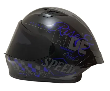 CASCO INTEGRAL ICH 503 FINYKIT NEGRO AZUL GRIS MATE VISOR NEGRO (S)