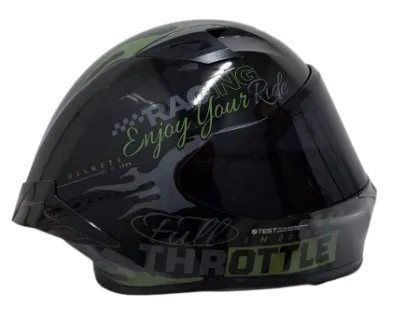 CASCO INTEGRAL ICH 503 FINYKIT NEGRO VERDE OSCURO GRIS BRILLO VISOR NEGRO (S)