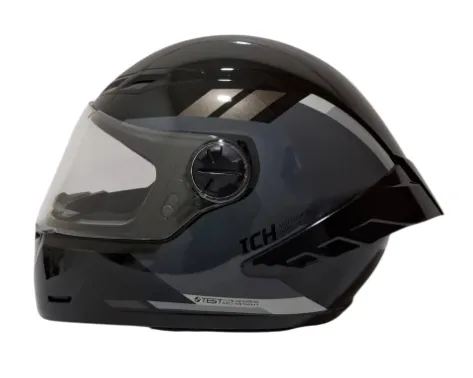 CASCO INTEGRAL ICH 501SP HCI NEGRO GRIS OSCURO GRIS BRILLO VISOR TRANSPARENTE