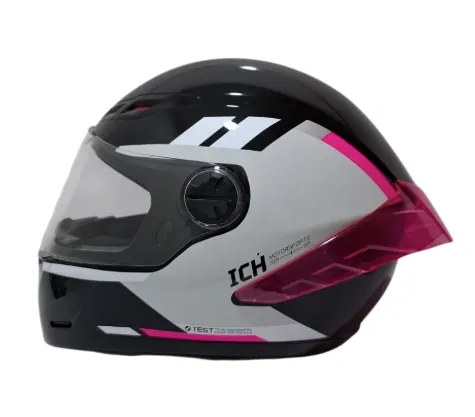 CASCO INTEGRAL ICH 501SP HCI NEGRO GRIS CLARO FUCSIA BRILLO VISOR TRANSPARENTE