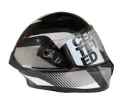 CASCO INTEGRAL ICH 503 ZEIBA NEGRO GRIS OSCURO CAFE BRILLO VISOR TRANSPARENTE