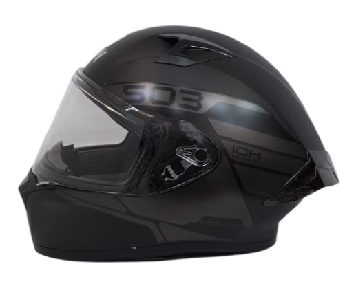 CASCO INTEGRAL ICH 503 BUNCH NEGRO GRIS OSCURO MATE VISOR TRANSPARENTE