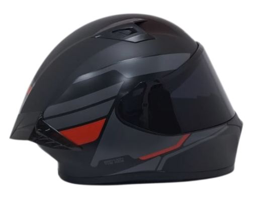 CASCO INTEGRAL ICH 503 BUNCH NEGRO GRIS OSCURO ROJO MATE VISOR NEGRO (S)