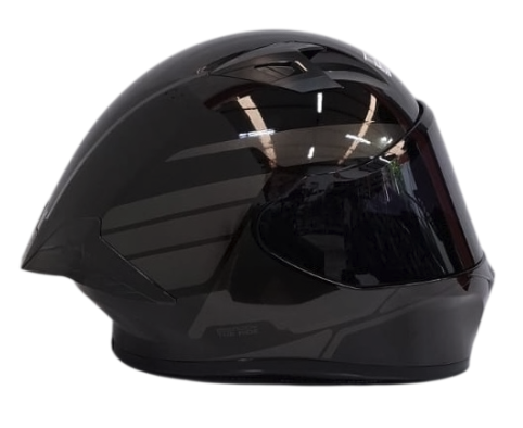 CASCO INTEGRAL ICH 503 BUNCH NEGRO GRIS OSCURO BRILLO VISOR NEGRO