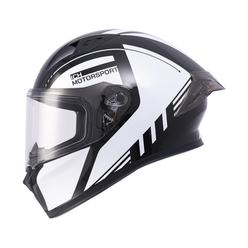 CASCO INTEGRAL ICH 503 DUKO NEGRO BLANCO VISOR TRANSPARENTE