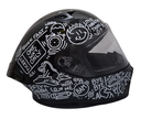 CASCO INTEGRAL ICH 503 DOOOODLE NEGRO BLANCO BRILLO VISOR TRANSPARENTE