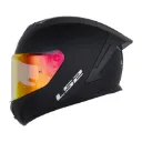CASCO INTEGRAL LS2 820 SOLID NEGRO MATE VISOR ROJO