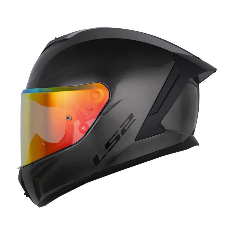 CASCO INTEGRAL LS2 820 JEANS TITANIUM BRILLO VISOR ROJO
