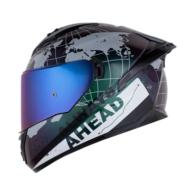 [224512] CASCO INTEGRAL LS2 806 DOBLE VISOR BEYOND CAMALEON NEGRO BRILLO (S)