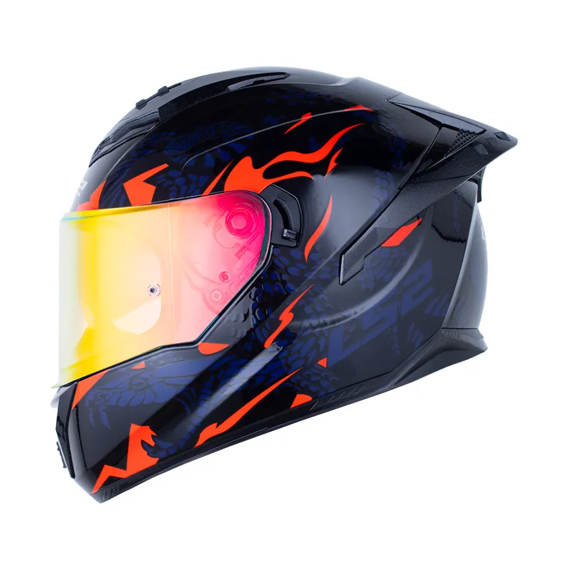 CASCO INTEGRAL LS2 806 DOBLE VISOR MAMBA NEGRO ROJO BRILLO