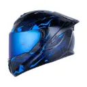 CASCO INTEGRAL LS2 806 DOBLE VISOR MAMBA NEGRO AZUL BRILLO