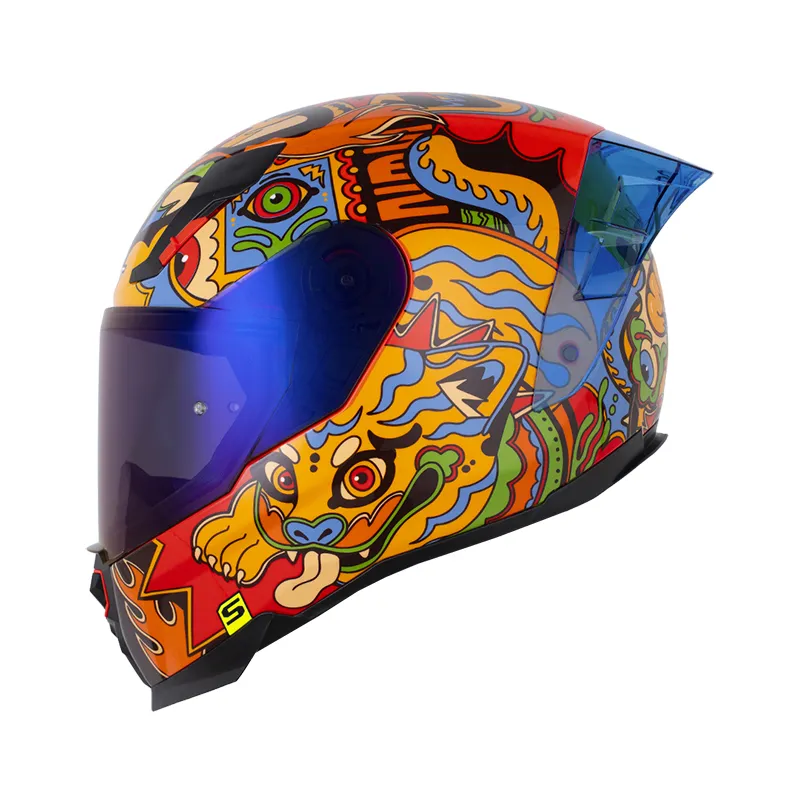 [195319] CASCO INTEGRAL SHAFT 562 R MANIAC-X ROJO NARANJA (S)