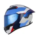 CASCO INTEGRAL SHAFT 584SP DOWNX BLANCO PERLA AZUL OSCURO BRILLO