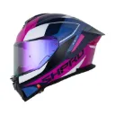 CASCO INTEGRAL SHAFT PRO 609 VENOMS SPHERE AZUL OSCURO FUCSIA MATE