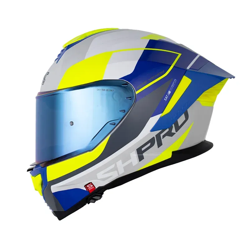 CASCO INTEGRAL SHAFT PRO 609 VENOMS SPHERE BLANCO PERLA AMARILLO MATE