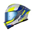 CASCO INTEGRAL SHAFT PRO 609 VENOMS SPHERE BLANCO PERLA AMARILLO MATE