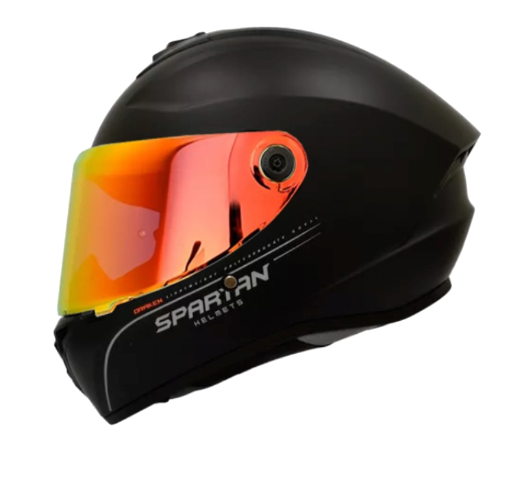 CASCO INTEGRAL SPARTAN DRAKEN SOLID A1 NEGRO MATE VISOR ROJO ADICIONAL