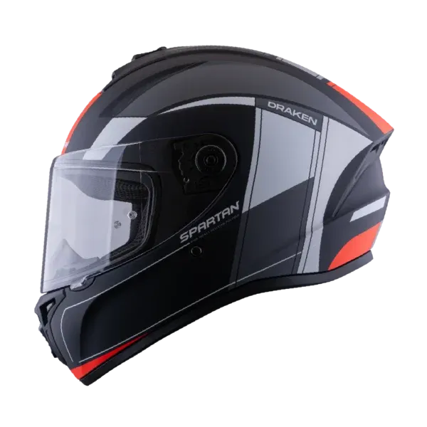 CASCO INTEGRAL SPARTAN DRAKEN VANCOUVER Z15 NEGRO ROJO MATE (S)