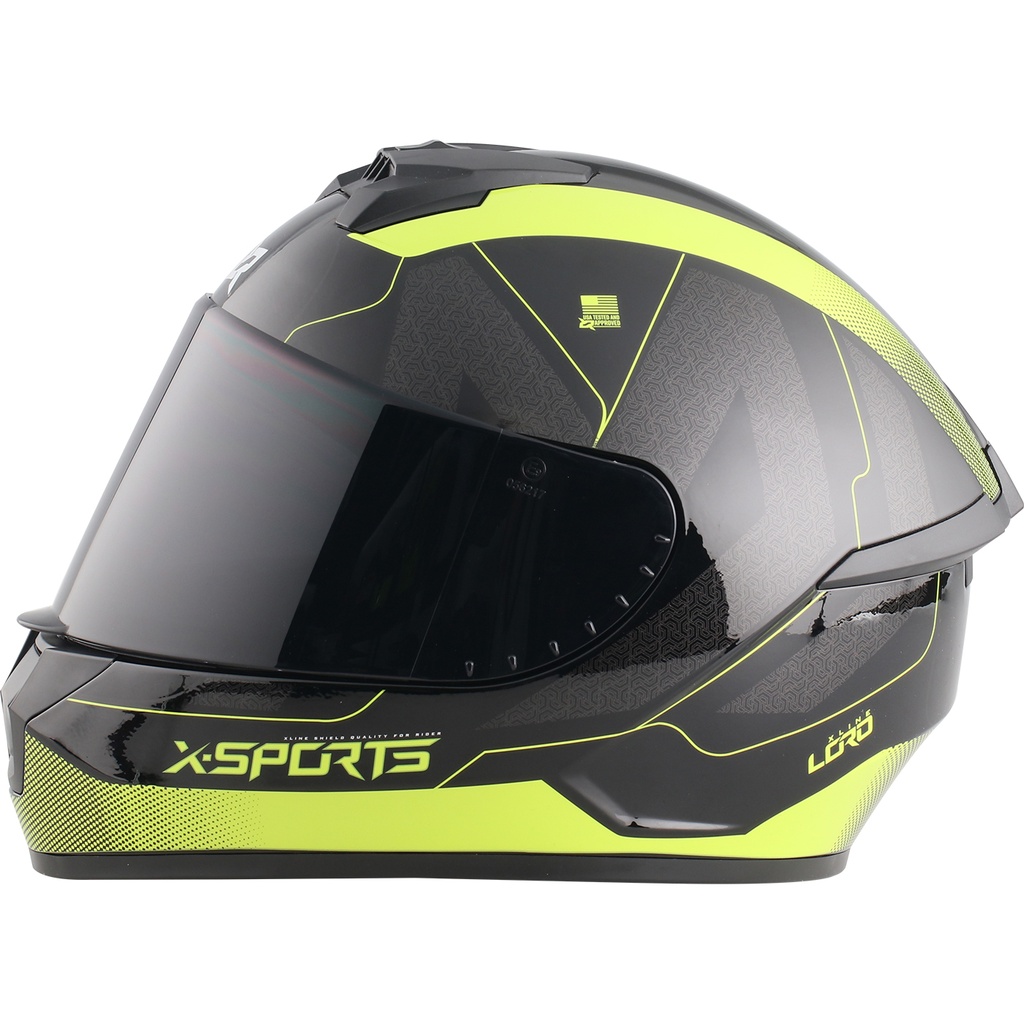 CASCO INTEGRAL XSPORTS M63 LORD NEGRO AMARILLO BRILLO