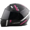 CASCO INTEGRAL XSPORTS M66 EURO NEGRO ROSADO BRILLO