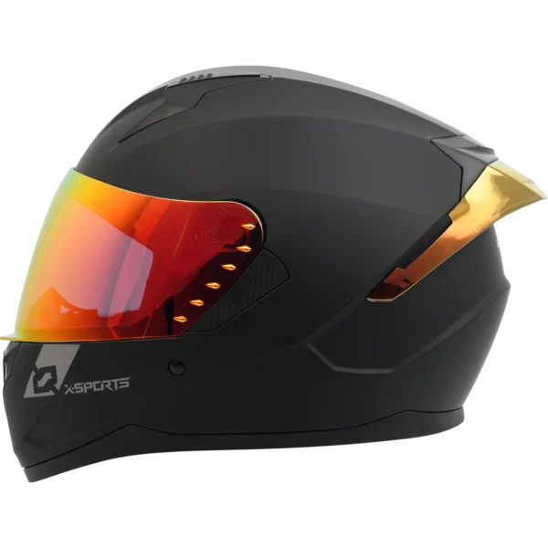 CASCO INTEGRAL XSPORTS M67 NEGRO MATE SPOILER ROJO