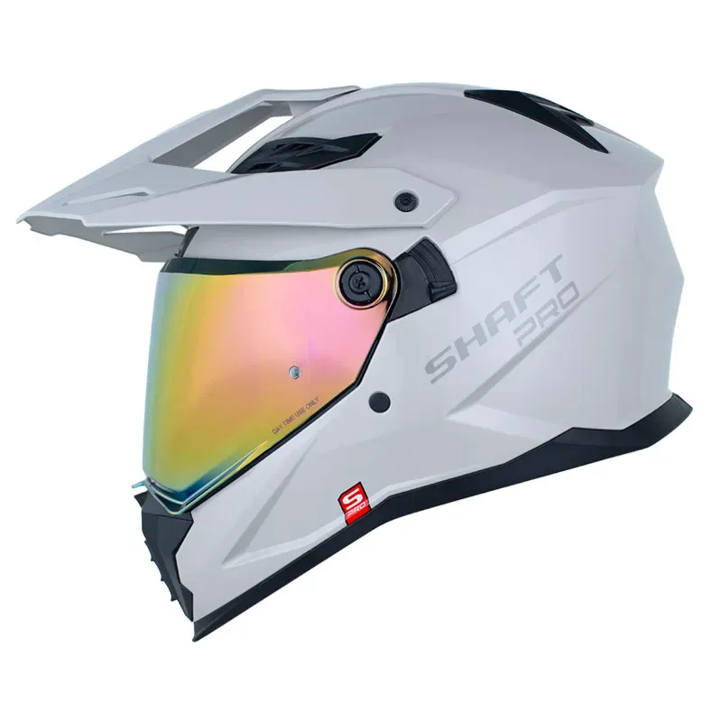CASCO MULTIPROPOSITO SHAFT PRO MX400 DOBLE VISOR SOLID GRIS CLARO GRIS OSCURO BRILLO