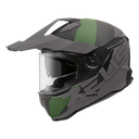 CASCO MULTIPROPOSITO ZEUS 913 DOBLE VISOR FORMULA TITANIUM VERDE MATE