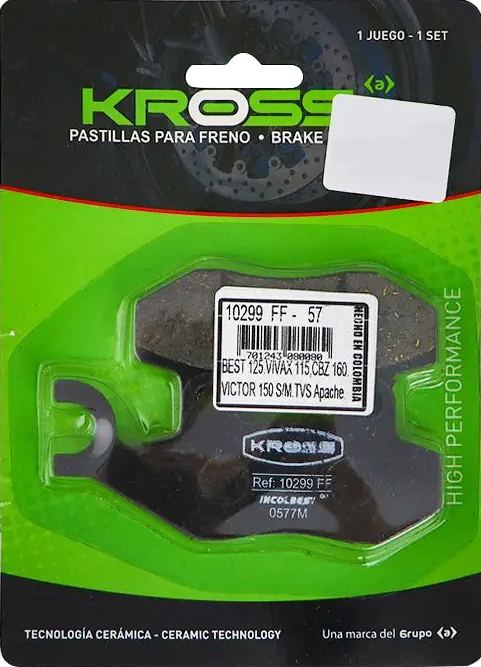 [10299] PASTA DE FRENO KROSS TRASERA HONDA TA 200