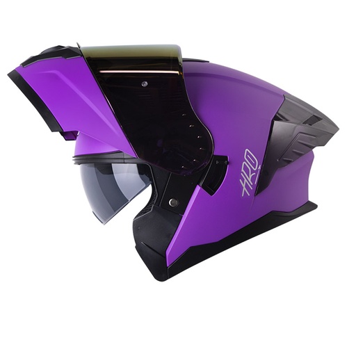 CASCO ABATIBLE HRO 3480 EVO DOBLE VISOR SOLID MORADO SILVER MATE