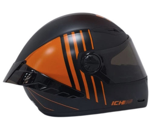 CASCO INTEGRAL ICH 501SP LAUDA NEGRO NARANJA MATE VISOR NEGRO