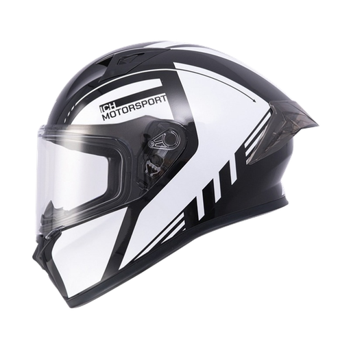 CASCO INTEGRAL ICH 503 DUKO NEGRO BLANCO VISOR TRANSPARENTE