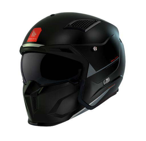 CASCO INTEGRAL MT TR902B DOBLE VISOR STREETFIGHTER SOLID A1 NEGRO MATE