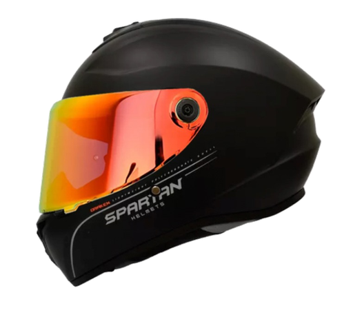 CASCO INTEGRAL SPARTAN DRAKEN SOLID A1 NEGRO MATE VISOR ROJO ADICIONAL