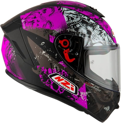 CASCO INTEGRAL NZI TRENDY JUNGLE NEGRO MORADO MATE
