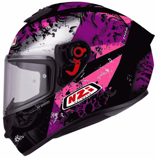 CASCO INTEGRAL NZI TRENDY JUNGLE NEGRO ROSA MATE 