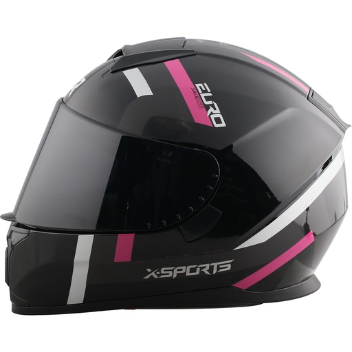 CASCO INTEGRAL XSPORTS M66 EURO NEGRO ROSADO BRILLO