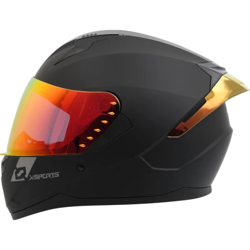 CASCO INTEGRAL XSPORTS M67 NEGRO MATE SPOILER ROJO
