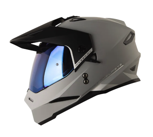 CASCO MULTIPROPOSITO HRO HROMX330 DOBLE VISOR SOLID GRIS SILVER 